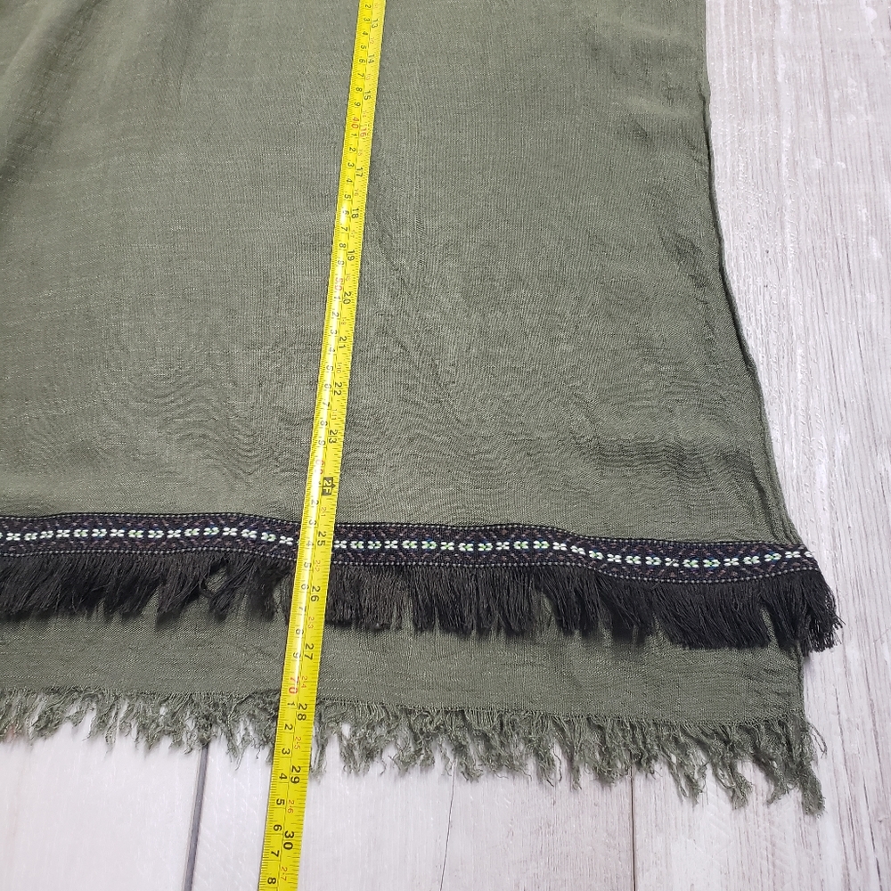 Womens Poncho Green Boho Kaftan Beach Wear Cover Up One Size Versatile - Picture 5 of 8